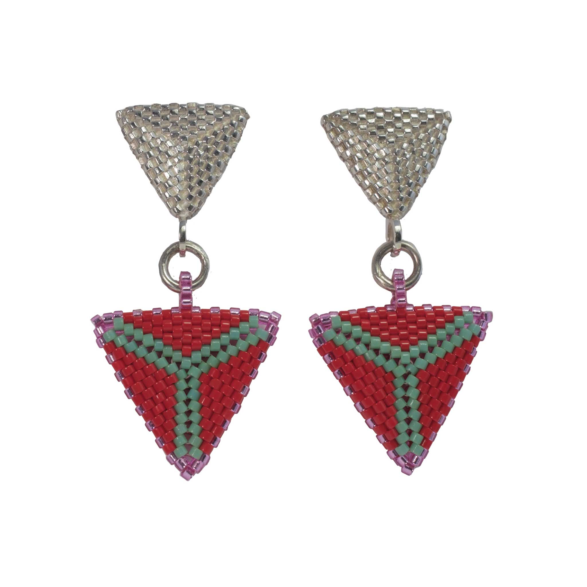 Silver and Coloured-Bead Opulent Spark Earrings